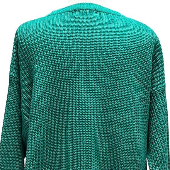 VTG Y2K Venezia Vitale Sweater Size Large Green Knit Chunky Thick Knit Long - Picture 6 of 12